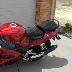 C.C. RIDER GSX1300R Front And Rear Seat Fit For SUZUKI Hayabusa GSX1300R Black Stitch, 1999-2007