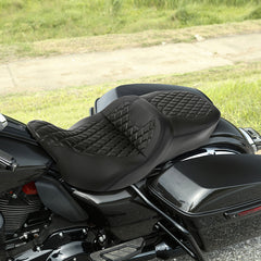 Gel Seat C.C. RIDER Touring Seat 2 Up Seat Driver Passenger Seat For Harley CVO Road Glide Electra Glide Street Glide Road King, 2009-2023
