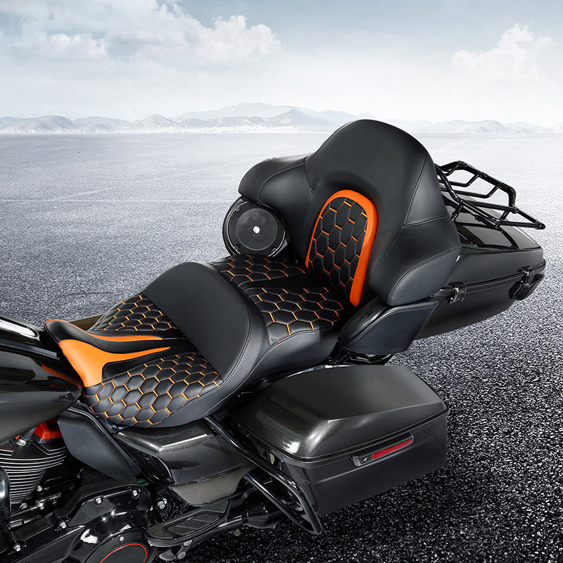 HCmotorku Repose-pieds Passager Arrière CNC Noir Pour Harley Touring Road King Road Glide - Paire