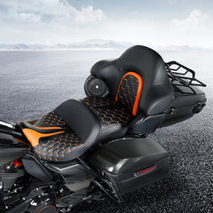 C.C. RIDER King Passenger Backrest King Touring Pack Trunk Backrest For Touring Road Glide Electra Glide Street Glide Road King, 2014-2025