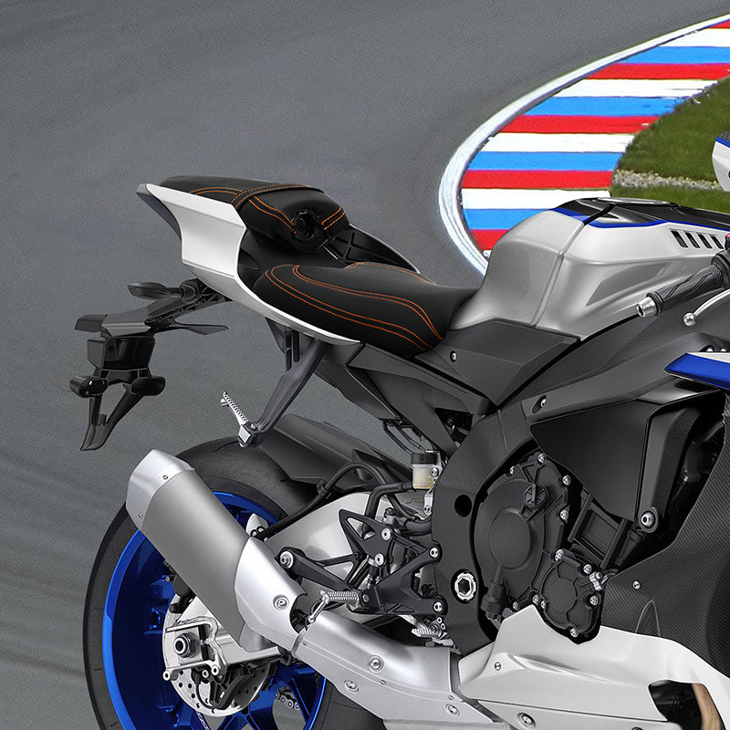 C.C. RIDER YZF R1 Front And Rear Seat For YAMAHA YZFR1 Black Orange, 2015-2024