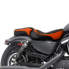 C.C.RIDER Sportster Two Pieces Two Up Orange Lattice Stiching Seat Passenger Seat For XL883N Models, 2016-2023