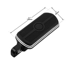 Santee Gloss Black Highway Male Mount Footpegs Solar Flare Rubber Fit For Harley All Model