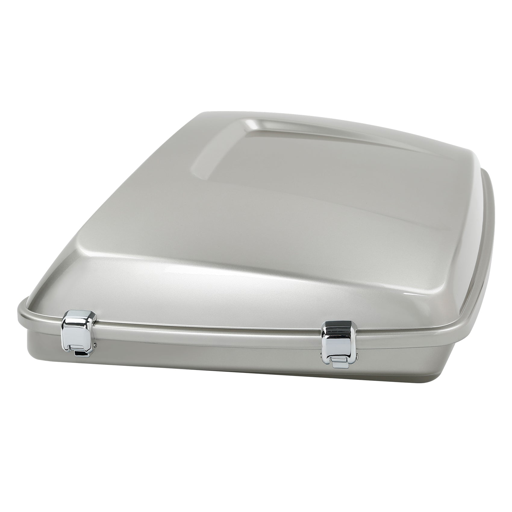 HR3 Silver Fortune 5.5" Razor Style Touring Trunk Luggage For 14-24 Harley Touring