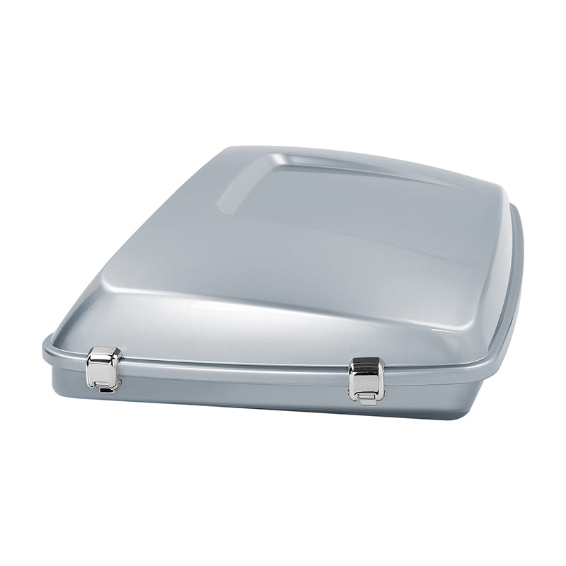 HR3 Barracuda Silver 5.5" Razor Style Touring Trunk Luggage For 14-24 Touring