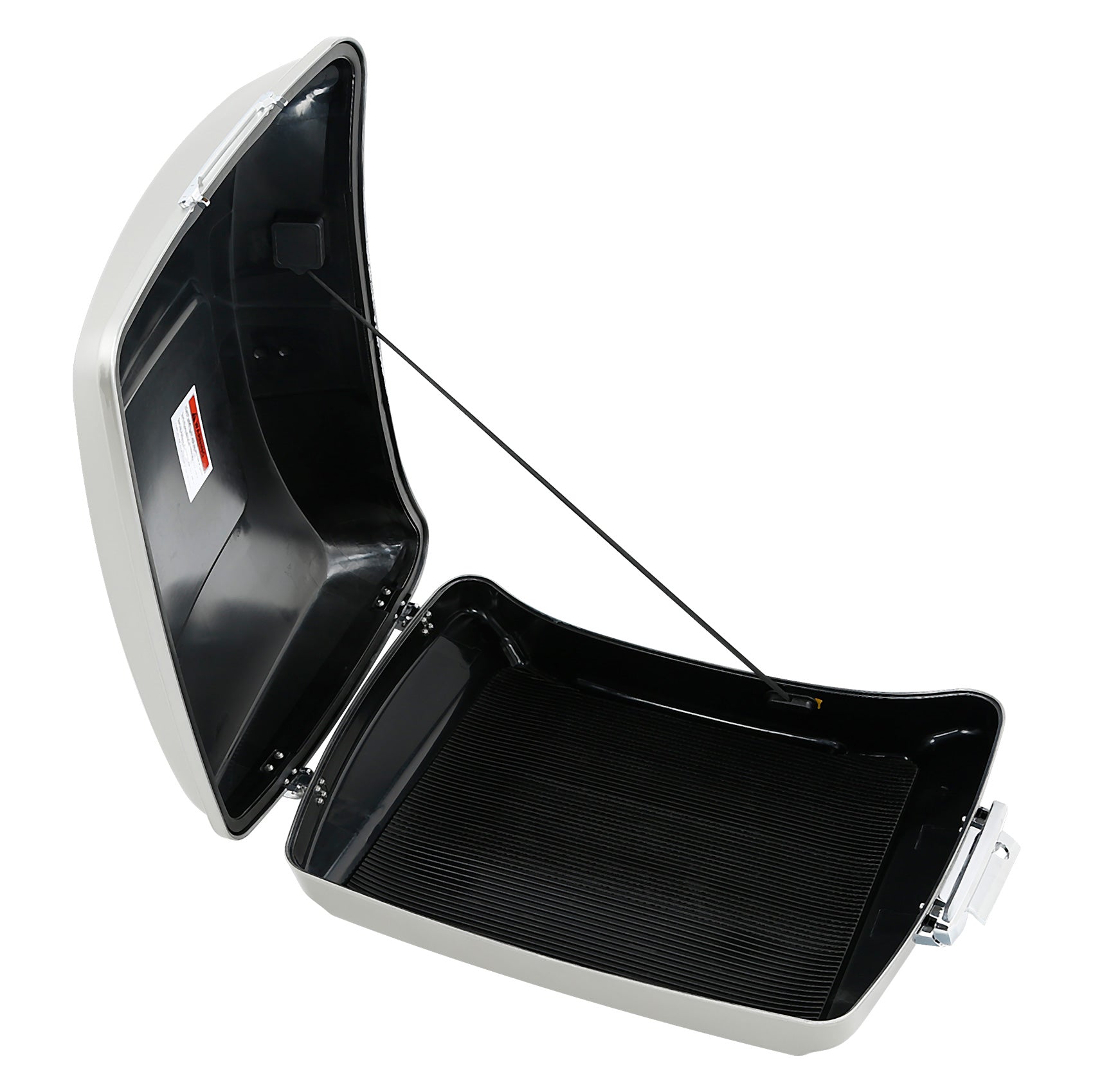 HR3 Silver Fortune 5.5" Razor Style Touring Trunk Luggage For 14-24 Harley Touring