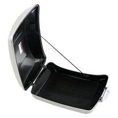 HR3 Silver Fortune 5.5" Razor Style Touring Trunk Luggage For 14-24 Harley Touring