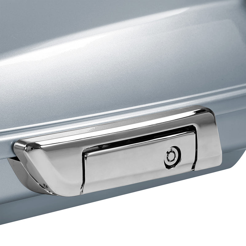 HR3 Barracuda Silver 5.5" Razor Style Touring Trunk Luggage For 14-24 Touring