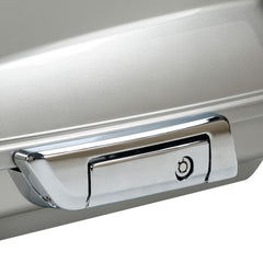HR3 Silver Fortune 5.5" Razor Style Touring Trunk Luggage For 14-24 Harley Touring