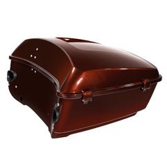 HR3 Auburn Sunglo & Black Hole With Rich Bourbon King Size Touring Trunk Luggage with Speaker Cut Outs For 14-24 Harley Touring