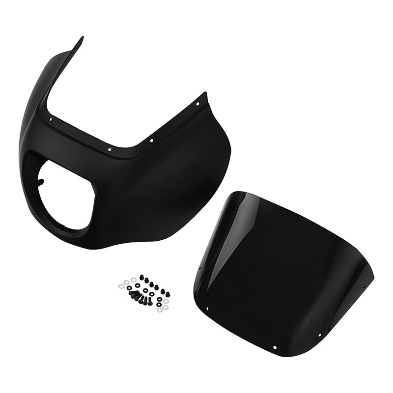 HR3 Black Denim Headlight Fairing & Windshield Fit For Harley Softail FXBB FXLR 2018-2022