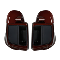 HR3 Auburn Brown & Black & Industrial Gray Vented Lower Fairing Kit with 6.5" Speaker Pods For Harley Touring models 2014-2024