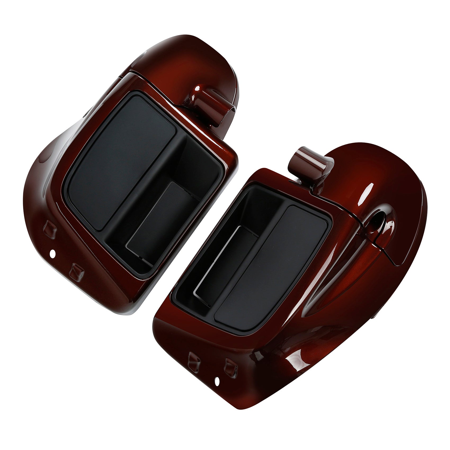 HR3 Auburn Brown & Black & Industrial Gray Vented Lower Fairing Kit with 6.5" Speaker Pods For Harley Touring models 2014-2024