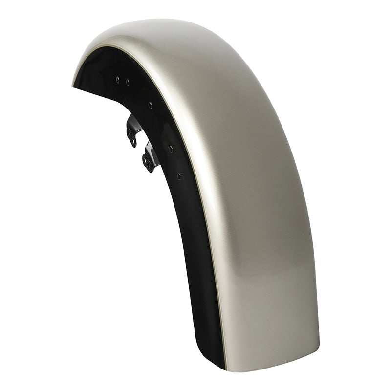 HR3 SILVER FORTUNE / BLACK TEMPEST Motorcycle 18" Wide Tire Front Mudguard Fender For Harley Touring Models 2014-2023