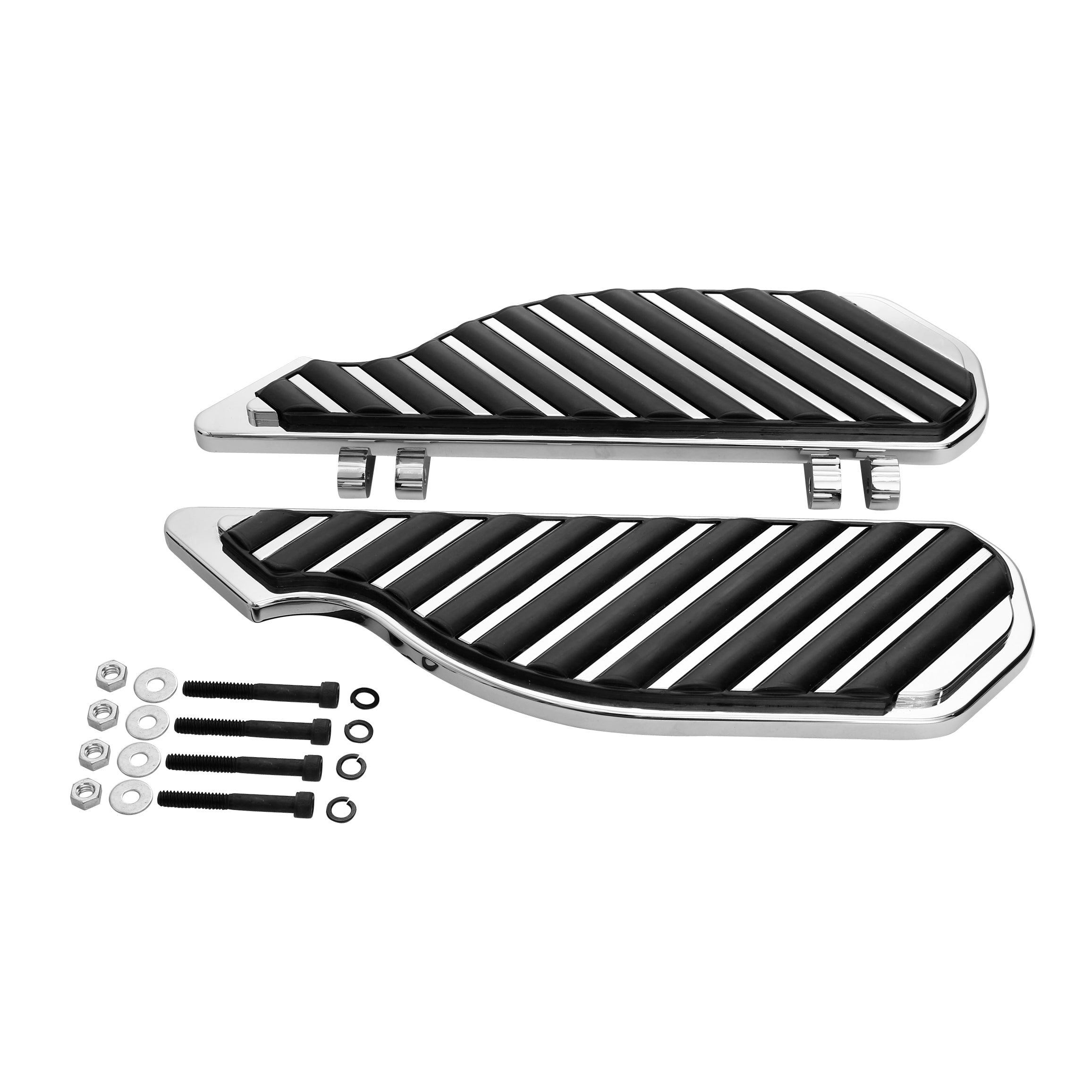 Tour Ease Chrome Black Rider Floorboards Footboard Fit For Harley Touring 86+Softail 86-17
