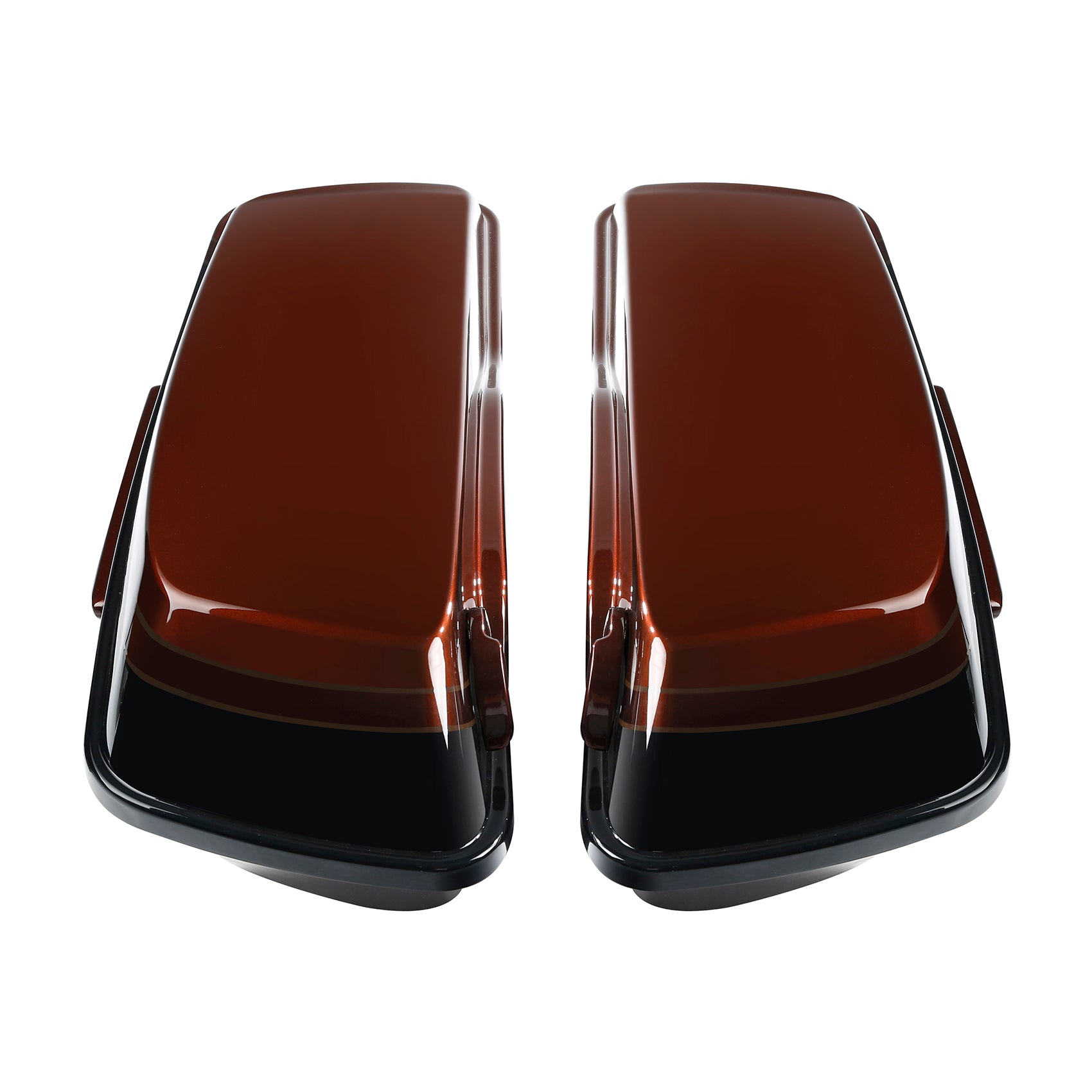 HR3 Auburn Sunglo & Black Hole With Rich Bourbon Hard Saddlebags (Regular)For 14-23 Harley Touring