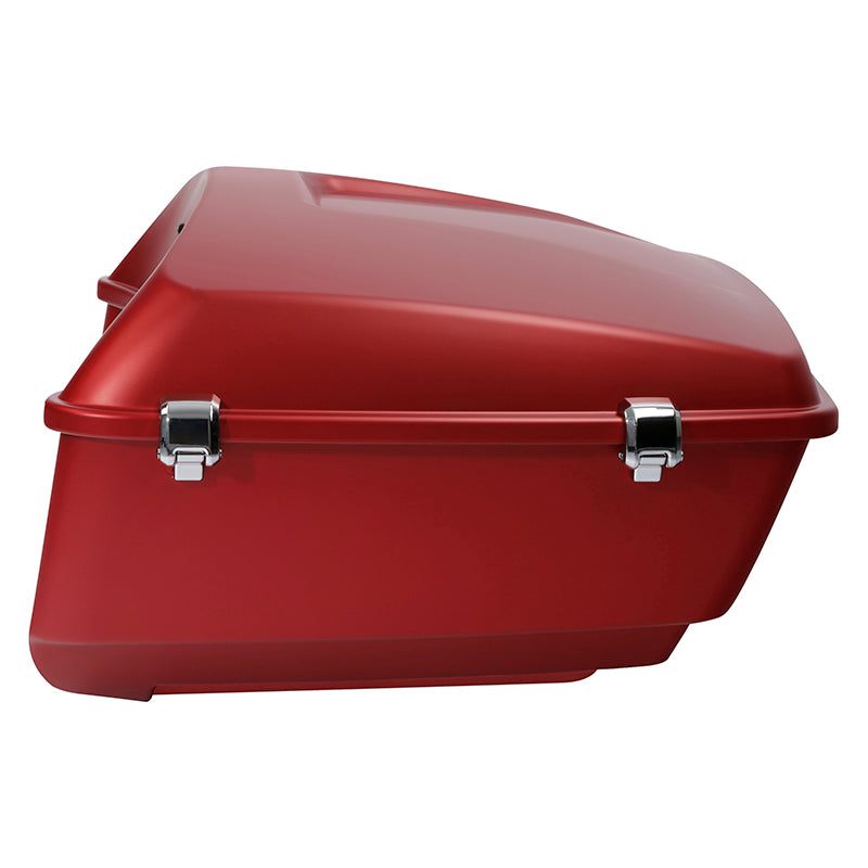 HR3 Wicked Red Denim 13.7" King Size Touring Trunk Luggage For 14-24 Harley Touring