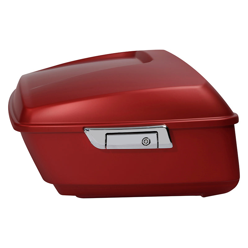 HR3 Wicked Red Denim 13.7" King Size Touring Trunk Luggage For 14-24 Harley Touring
