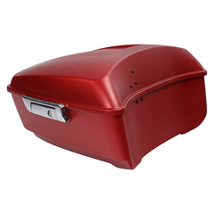 HR3 Wicked Red Denim 13.7" King Size Touring Trunk Luggage For 14-24 Harley Touring