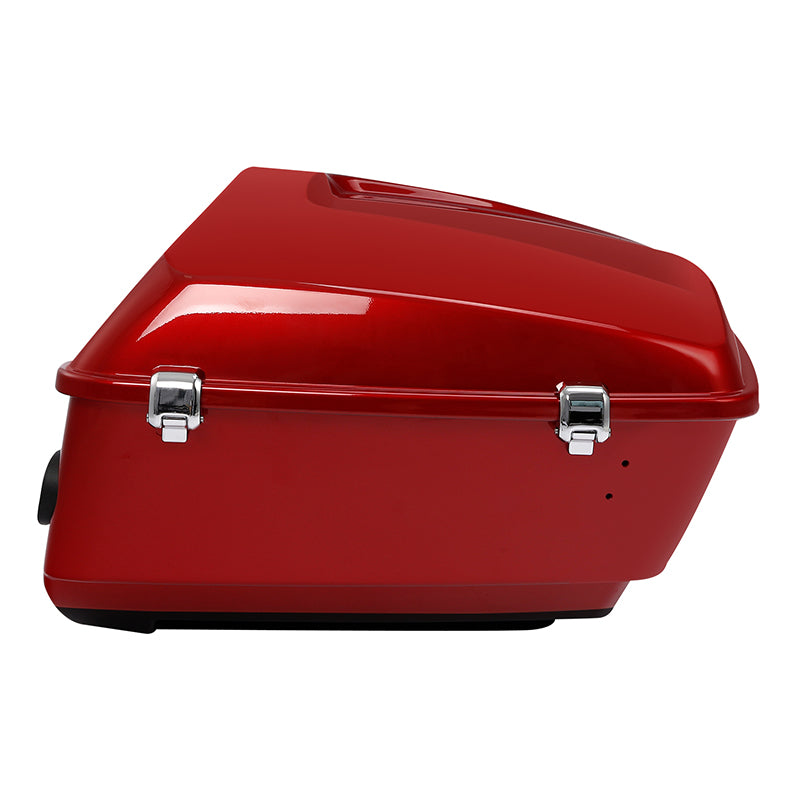 HR3 Wicked Red / Twisted Cherry King Size Tour Pack Luggage with Speaker Cut Outs For 14-24 Harley Touring