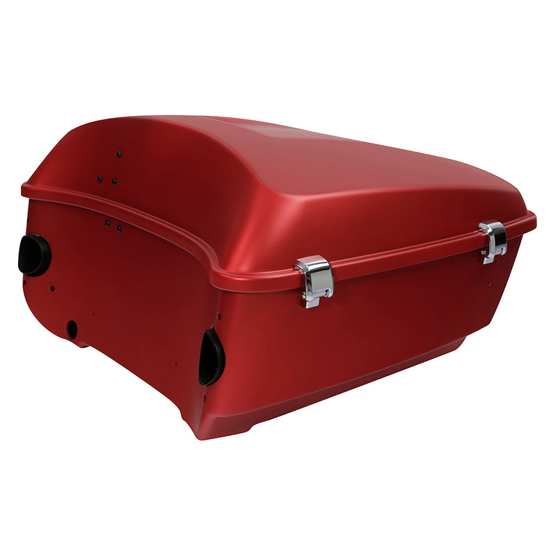 HR3 Wicked Red Denim King Size Touring Trunk Luggage with Speaker Cut Outs For 14-24 Harley Touring