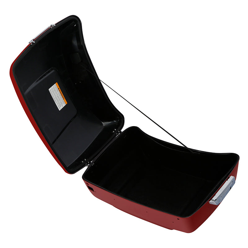 HR3 Wicked Red Denim King Size Touring Trunk Luggage with Speaker Cut Outs For 14-24 Harley Touring