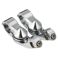 Santee 1-1/4" Short Angled Adjustable Highway Peg Mount Kit Matte Black Chrome Fit For Harley