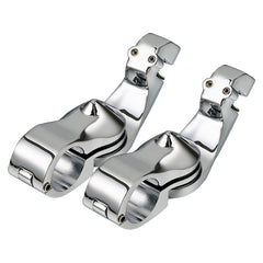 Santee 1-1/4" Short Angled Adjustable Highway Peg Mount Kit Matte Black Chrome Fit For Harley