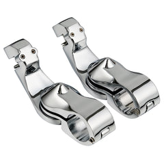 Santee 1-1/4" Short Angled Adjustable Highway Peg Mount Kit Matte Black Chrome Fit For Harley