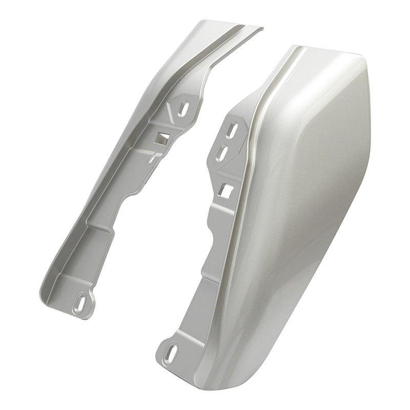 HR3 Silver Fortune / Black Tempest Mid Frame Air Heat Deflectors For Harley Touring and Trike Models 09-24