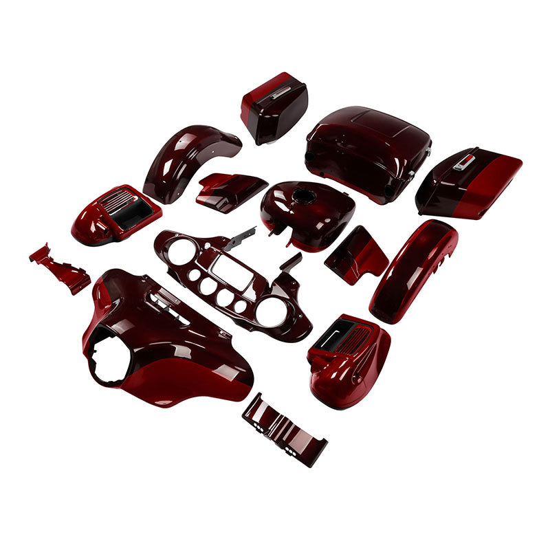 HR3 Mysterious Red Sunglo / Velocity Red Sunglo Complete Body Fairing Kit For Harley Ultra Limited FLHTK 14-23