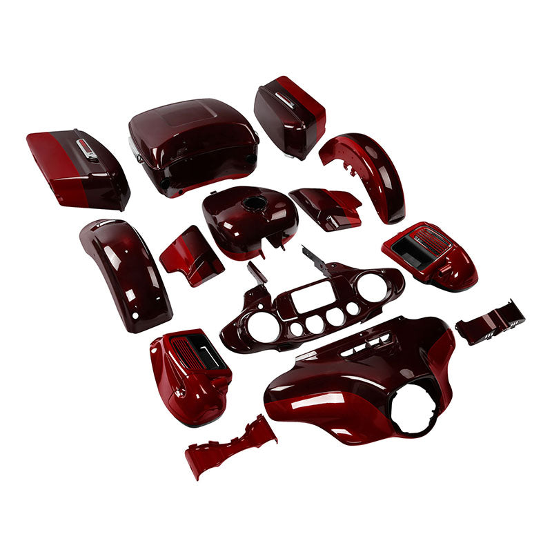 HR3 Mysterious Red Sunglo / Velocity Red Sunglo Complete Body Fairing Kit For Harley Ultra Limited FLHTK 14-23