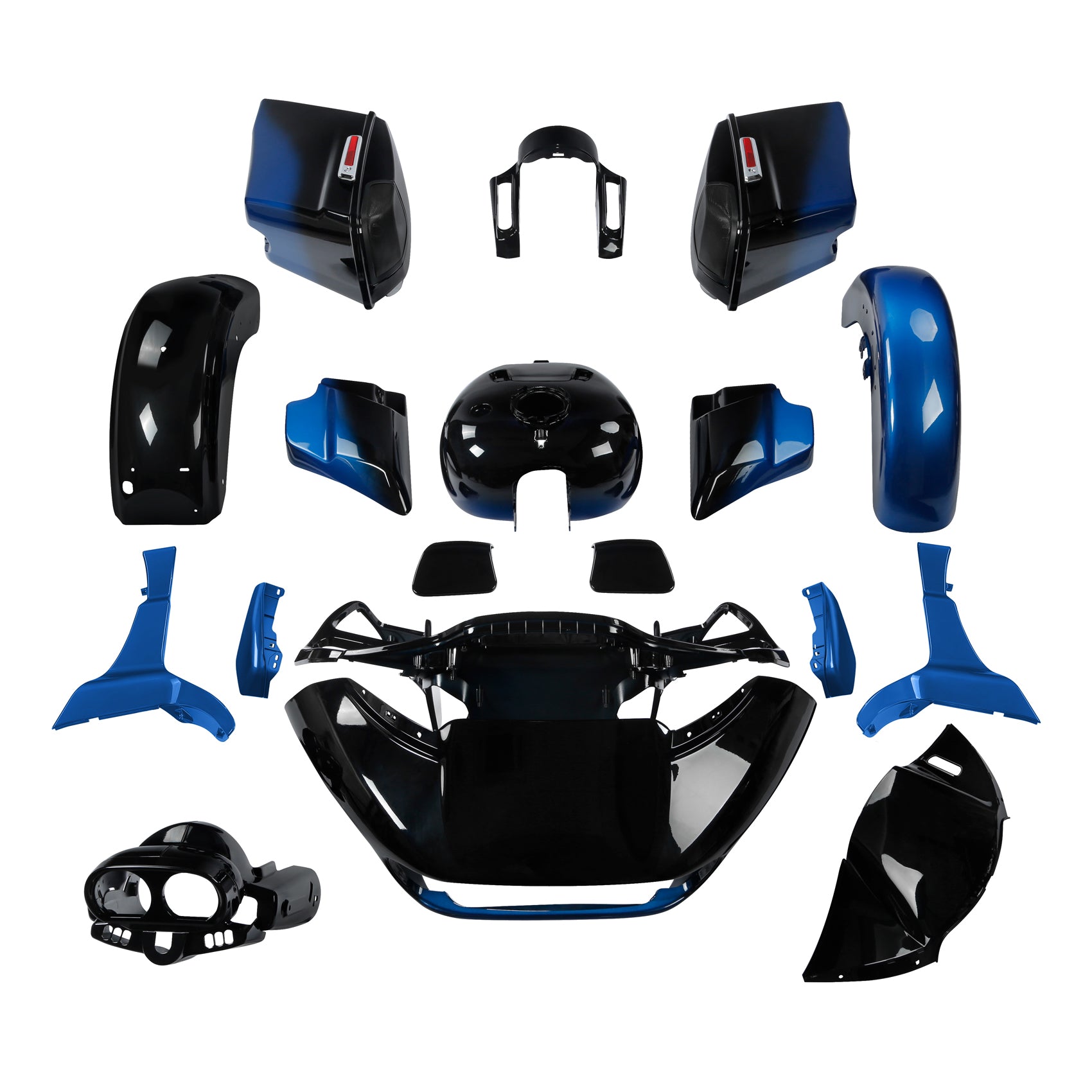 Mako Shark Fade Complete Body Fairing Kit for Harley 2015