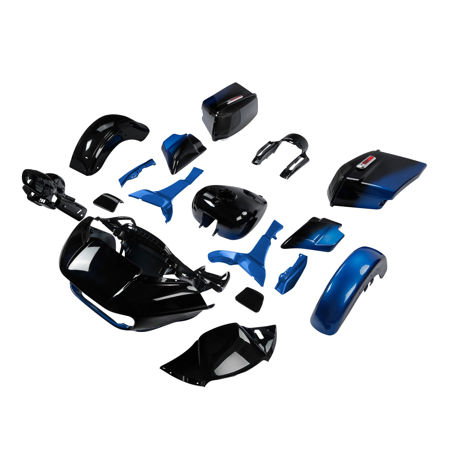 HR3 Mako Shark Fade Complete Body Fairing Kit For Harley CVO Road Glide FLTRXSE 15-23