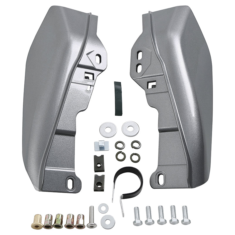 HR3 Billet Silver Mid Frame Air Heat Deflectors For Harley Touring and Trike Models 09-24