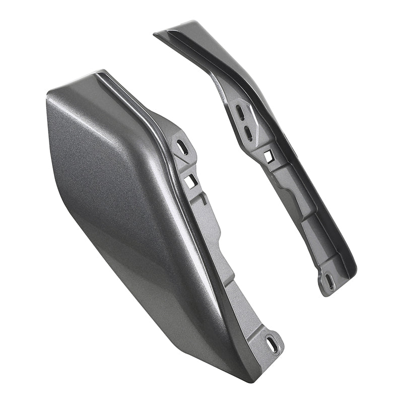 HR3 Billet Silver / Vivid Black 2017RGU Mid Frame Air Heat Deflectors For Harley Touring and Trike Models 09-24