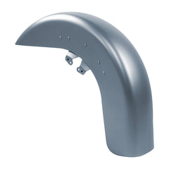 HR3 Barracuda Silver Denim Motorcycle 18" Wide Tire Front Mudguard Fender For Harley Touring Models 2014-2023