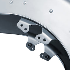 HR3 Barracuda Silver Denim Motorcycle 18" Wide Tire Front Mudguard Fender For Harley Touring Models 2014-2023