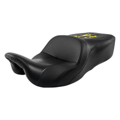 C.C. RIDER Touring Seat Driver Passenger Seat With Backrest For Harley CVO Road Glide Electra Glide Street Glide Road King, Black Yellow, 2014-Later