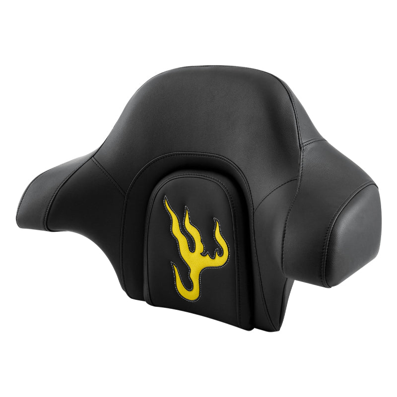 C.C. RIDER Touring Seat Passenger Seat With Backrest For Harley CVO Road Glide Electra Glide Street Glide Road King, Black Yellow, 2014-Later（副本）