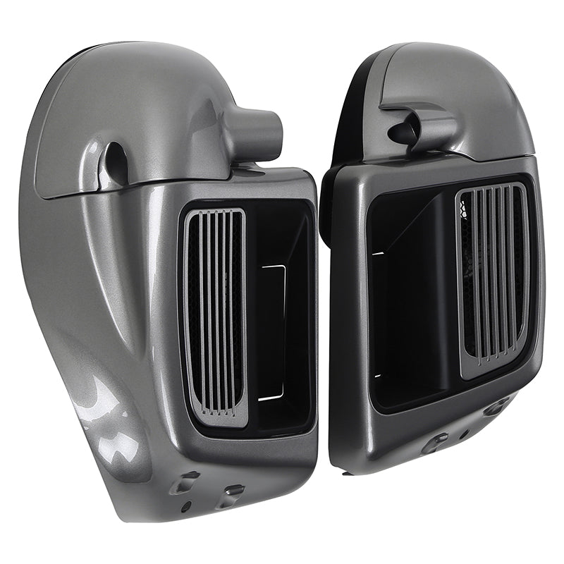 HR3 Billet Silver / Vivid Black 2017RGU Vented Lower Fairing Kit For Harley Touring Models 2014-2023 (Fits water cooled models)