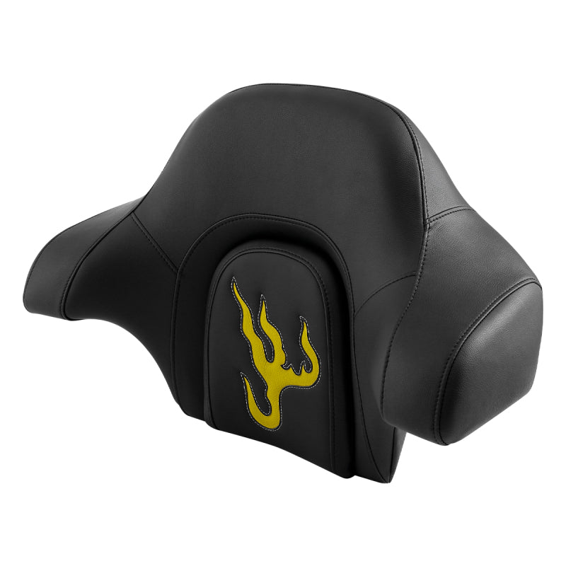 C.C. RIDER Touring Seat Passenger Seat With Backrest For Harley CVO Road Glide Electra Glide Street Glide Road King, Black Yellow, 2014-Later（副本）
