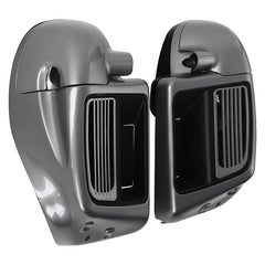 HR3 Billet Silver / Vivid Black 2017RGU Vented Lower Fairing Kit For Harley Touring Models 2014-2023 (Fits water cooled models)