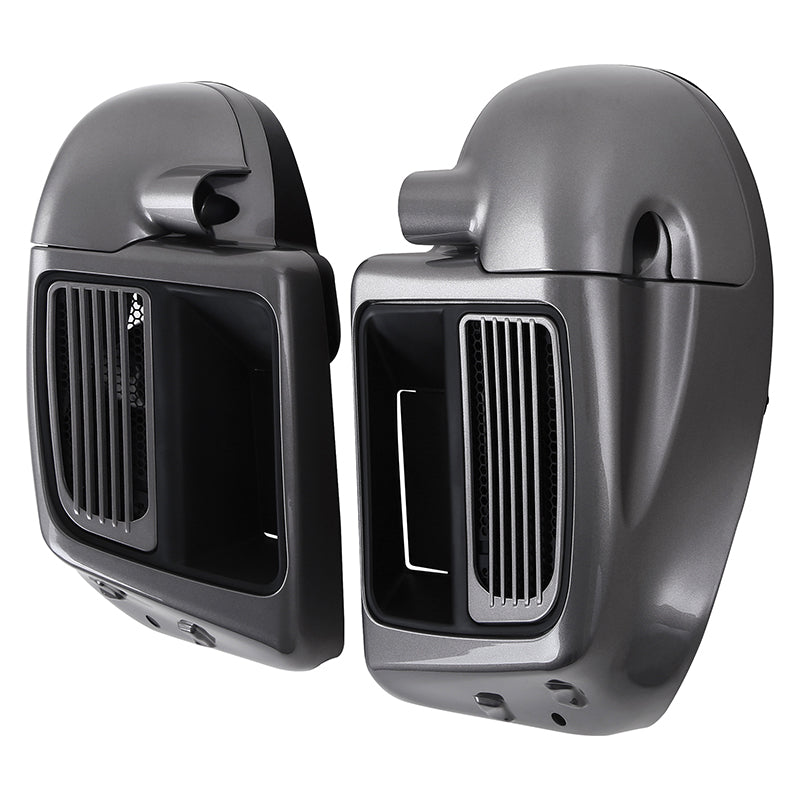 HR3 Billet Silver / Vivid Black 2017RGU Vented Lower Fairing Kit For Harley Touring Models 2014-2023 (Fits water cooled models)