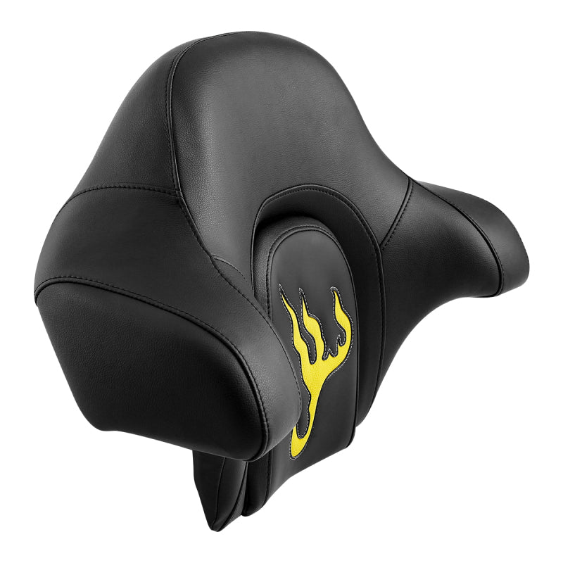C.C. RIDER Touring Seat Passenger Seat With Backrest For Harley CVO Road Glide Electra Glide Street Glide Road King, Black Yellow, 2014-Later（副本）