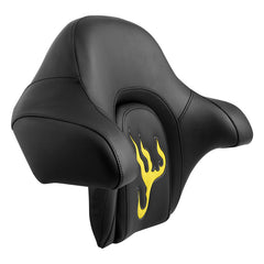 C.C. RIDER Touring Seat Passenger Seat With Backrest For Harley CVO Road Glide Electra Glide Street Glide Road King, Black Yellow, 2014-Later（副本）