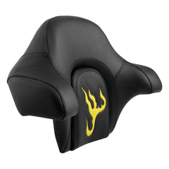 C.C. RIDER Touring Seat Passenger Seat With Backrest For Harley CVO Road Glide Electra Glide Street Glide Road King, Black Yellow, 2014-Later（副本）