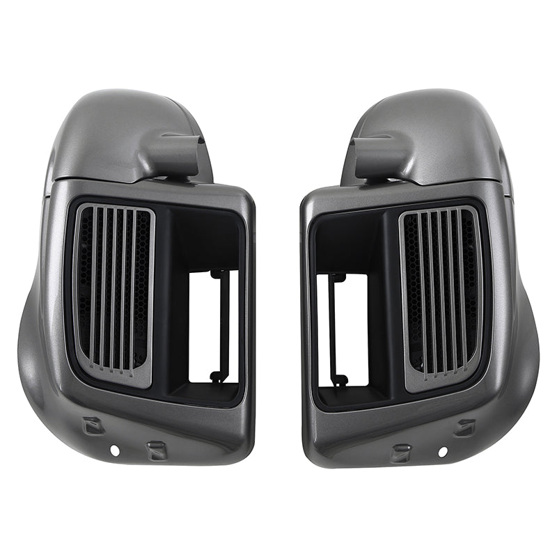 HR3 Billet Silver / Vivid Black 2017RGU Vented Lower Fairing Kit For Harley Touring Models 2014-2023 (Fits water cooled models)