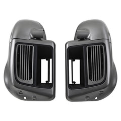 HR3 Billet Silver / Vivid Black 2017RGU Vented Lower Fairing Kit For Harley Touring Models 2014-2023 (Fits water cooled models)