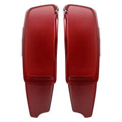 HR3 Wicked Red Denim CVO Stretched Saddlebags For 14-23 Harley Touring